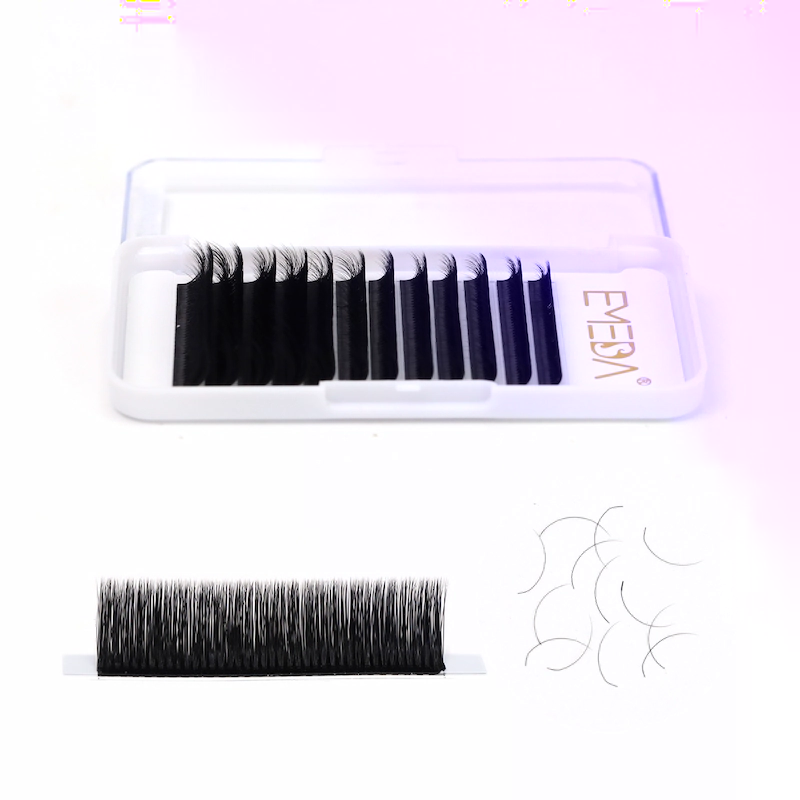 Silk individual eyelash extension dark black lashes with high quality